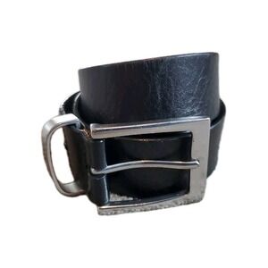 Egara Genuine Leather Belt Black Men's Size 34 Casual Dress Worn Work